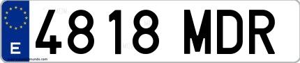 Ejemplo de matrícula española 4818 MDR