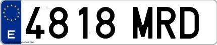 Ejemplo de matrícula española 4818 MRD