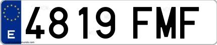 Ejemplo de matrícula española 4819 FMF