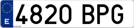 Ejemplo de matrícula española 4820 BPG