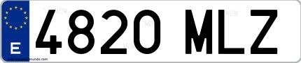 Ejemplo de matrícula española 4820 MLZ