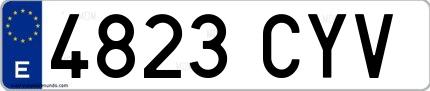 Ejemplo de matrícula española 4823 CYV