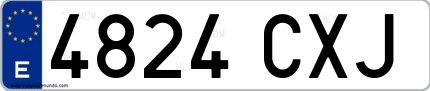 Ejemplo de matrícula española 4824 CXJ