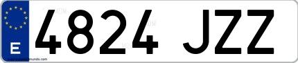 Ejemplo de matrícula española 4824 JZZ