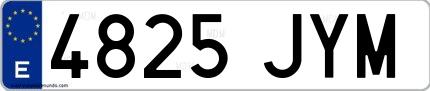 Ejemplo de matrícula española 4825 JYM