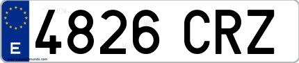 Ejemplo de matrícula española 4826 CRZ