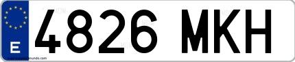 Ejemplo de matrícula española 4826 MKH