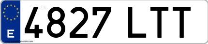 Ejemplo de matrícula española 4827 LTT