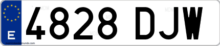 Ejemplo de matrícula de coche ordinaria 4828 DJW
