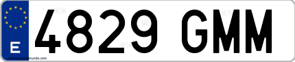 Ejemplo de matrícula de coche ordinaria 4829 GMM