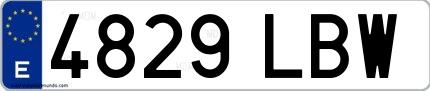 Ejemplo de matrícula española 4829 LBW