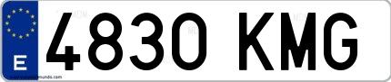 Ejemplo de matrícula española 4830 KMG