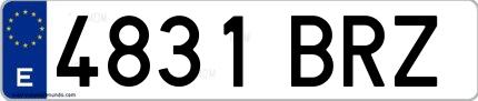 Ejemplo de matrícula española 4831 BRZ