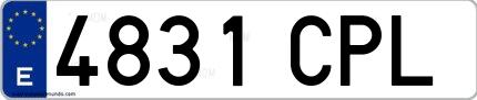 Ejemplo de matrícula española 4831 CPL