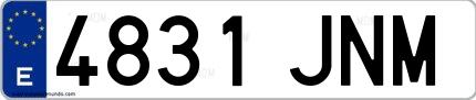 Ejemplo de matrícula española 4831 JNM