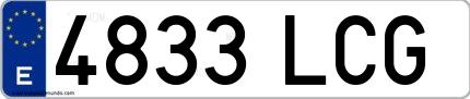 Ejemplo de matrícula española 4833 LCG