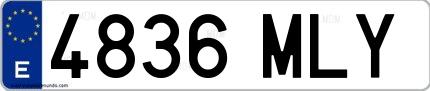 Ejemplo de matrícula española 4836 MLY