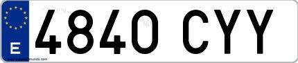 Ejemplo de matrícula española 4840 CYY
