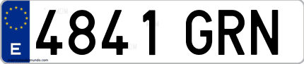 Ejemplo de matrícula de coche ordinaria 4841 GRN