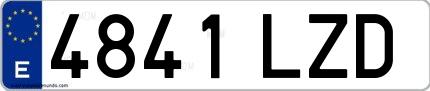 Ejemplo de matrícula española 4841 LZD
