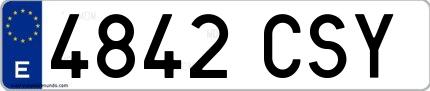 Ejemplo de matrícula española 4842 CSY