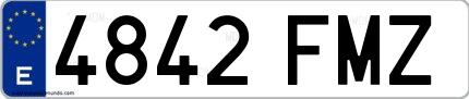 Ejemplo de matrícula española 4842 FMZ