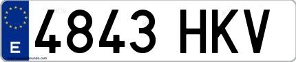 Ejemplo de matrícula española 4843 HKV