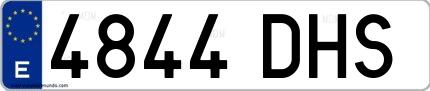 Ejemplo de matrícula española 4844 DHS