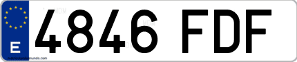 Ejemplo de matrícula de coche ordinaria 4846 FDF