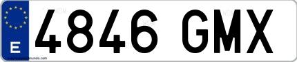 Ejemplo de matrícula española 4846 GMX