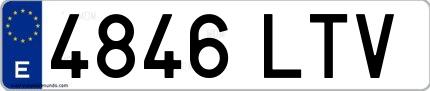 Ejemplo de matrícula española 4846 LTV