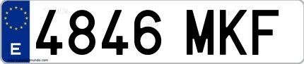 Ejemplo de matrícula española 4846 MKF