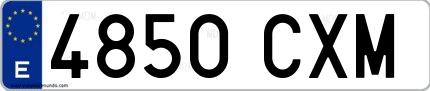 Ejemplo de matrícula española 4850 CXM