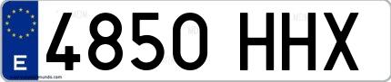 Ejemplo de matrícula española 4850 HHX