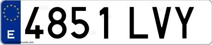 Ejemplo de matrícula española 4851 LVY