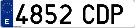 Ejemplo de matrícula española 4852 CDP