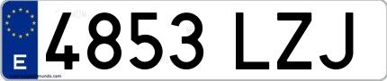 Ejemplo de matrícula española 4853 LZJ