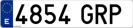 Ejemplo de matrícula española 4854 GRP