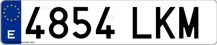 Ejemplo de matrícula española 4854 LKM