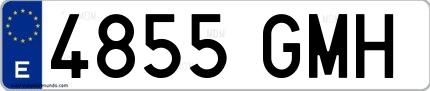 Ejemplo de matrícula española 4855 GMH