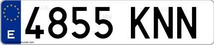 Ejemplo de matrícula española 4855 KNN