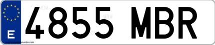 Ejemplo de matrícula española 4855 MBR