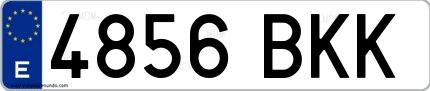 Ejemplo de matrícula española 4856 BKK