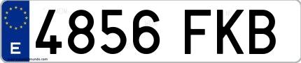 Ejemplo de matrícula española 4856 FKB