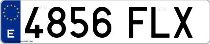 Ejemplo de matrícula española 4856 FLX
