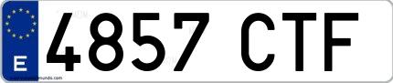 Ejemplo de matrícula española 4857 CTF