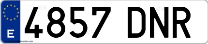 Ejemplo de matrícula de coche ordinaria 4857 DNR