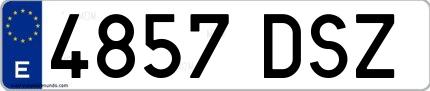 Ejemplo de matrícula española 4857 DSZ
