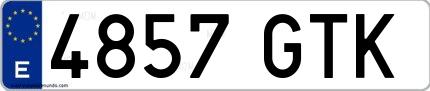 Ejemplo de matrícula española 4857 GTK