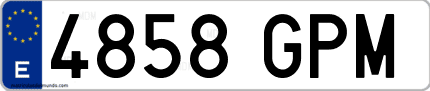Ejemplo de matrícula de coche ordinaria 4858 GPM